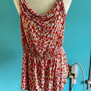 FRENCH CONNECTION UK Sleeveless Printed Cowl Neck Tunic/Minidress Size XL